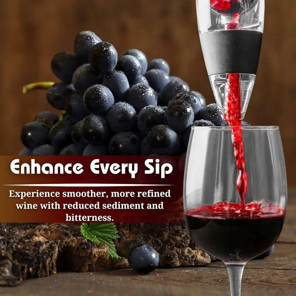 Americanista Wine Aerator with Filter‎ Screen and Base Black BPA Free New